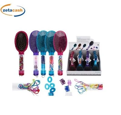 SPAZZOLA PER CAPELLI CON ACCESSORI NEL MANICO 20 CM COL ASS 1 SPAZZOLA PER CAPELLI CON ACCESSORI NEL MANICO 20 CM COL ASS