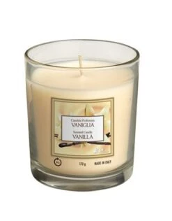 CANDELA PROFUMATA VANIGLIA IN BICCHIERE VETRO 170gr