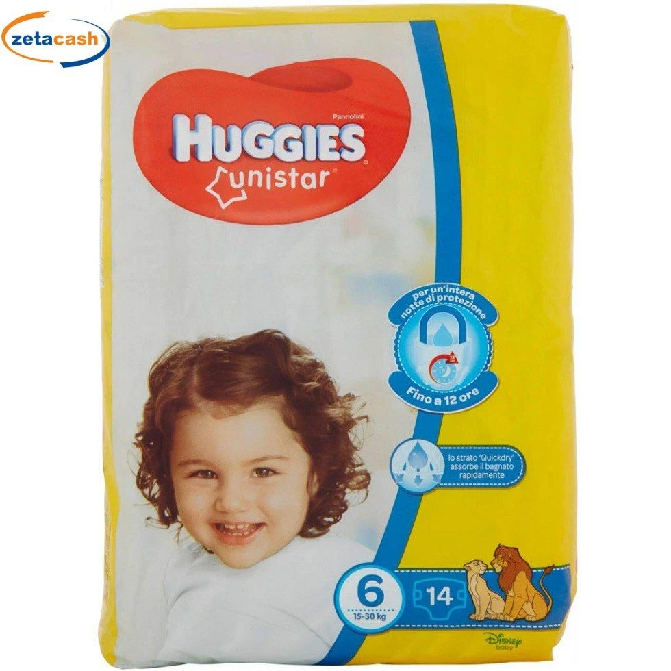 PANNOLINI HUGGIES UNISTAR 14 PEZZI 6 15-30KG 1 PANNOLINI HUGGIES UNISTAR 14 PEZZI 6 15-30KG
