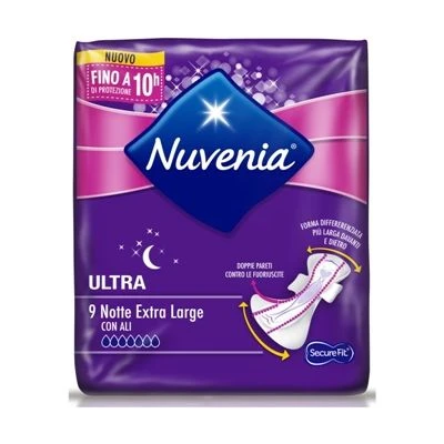 NUVENIA ASSORBENTI 9 PEZZI NOTTE EXTRA LARGE CON ALI 1 NUVENIA ASSORBENTI 9 PEZZI NOTTE EXTRA LARGE CON ALI