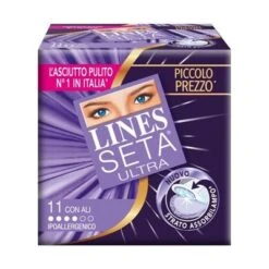 ASSORBENTE LINES SETA ULTRA 11 PZ. CON ALI IPOALLERGENICO