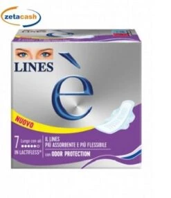 ASSORBENTE LINES E LUNGO 7 PZ CON ALI