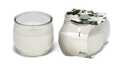 CANDELA PROFUMATA GELSOMINO IN BICCHIERE VETRO 120 GRAMMI