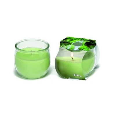 CANDELA MUSCHIO BIANCO IN BICCHIERE VETRO 120gr