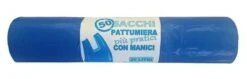 SACCHI PATTUMIERA 50 PZ BLU CON MANICI 20 LITRI