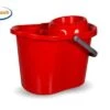 SECCHIO OVALE IN PLASTICA ROSSO CON STRIZZATORE 11LT