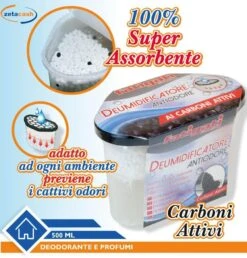 DEUMIDIFICATORE PROFUMATO AI CARBONI ATTIVI 500 ML