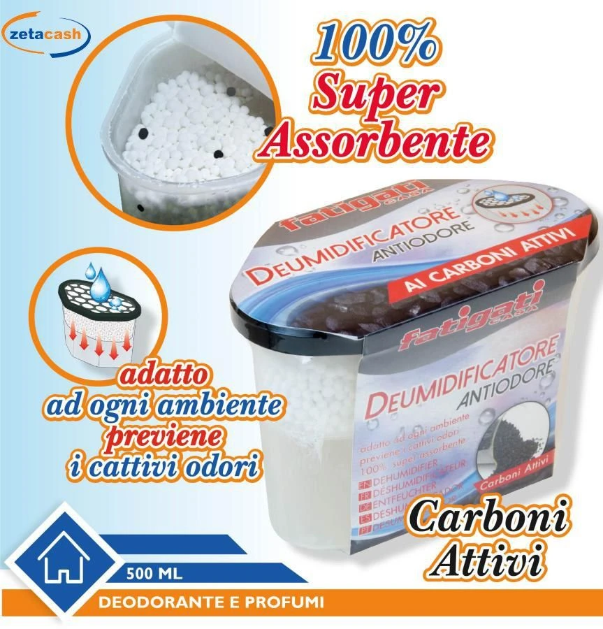 DEUMIDIFICATORE PROFUMATO AI CARBONI ATTIVI 500 ML 1 DEUMIDIFICATORE PROFUMATO AI CARBONI ATTIVI 500 ML