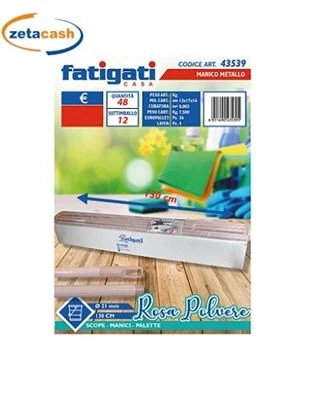 MANICO IN METALLO ROSA POLVERE CM 130 1 MANICO IN METALLO ROSA POLVERE CM 130