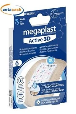 GARZA CICATRIZZANTE 6 PEZZI ACTIVE 3D XL MEGAPLAST