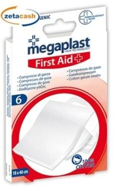 COMPRESSE DI GARZA 6 PEZZI MEGAPLAST 18 X 40 CM