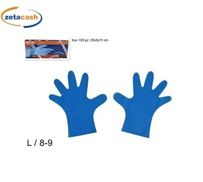 GUANTI IN TPE BLU CONFEZIONE 100 PEZZI MISURA L 8 9 1 GUANTI IN TPE BLU CONFEZIONE 100 PEZZI MISURA L 8 9