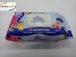 SALVIETTINE BABY CON OLIO DI ARGAN AMORE DI MAMMA 72 PEZZI