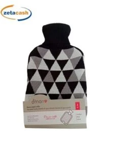 BORSA ACQUA CALDA CON FODERA LANA FANTASIA TRIANGOLI 2 LT
