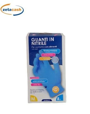 GUANTI IN NITRILE 8 PEZZI BLU TAGLIA M PER CONTATTO ALIMENTI 1 GUANTI IN NITRILE 8 PEZZI BLU TAGLIA M PER CONTATTO ALIMENTI