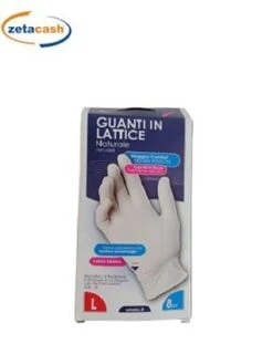 GUANTI 8 PEZZI IN LATTICE NATURALE TAGLIA S BIANCHI