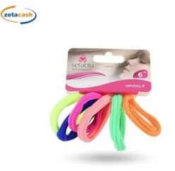 ELASTICO ANGIE FLUO 6 PEZZI COLORATI